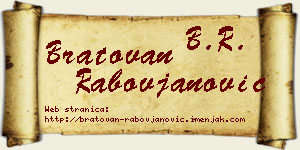 Bratovan Rabovjanović vizit kartica